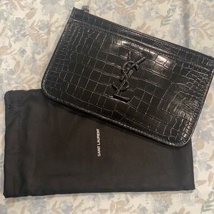 Saint Laurent Nikki Bill Croc Pouch
